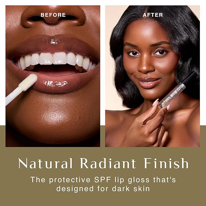 BLACK GIRL SUNSCREEN Make It Pop Sungloss & Sungloss Shades for Women - SPF 50 Tinted Sunscreen Lip Gloss, Sun Protection, Hydrating - 4 Pack (Clear Skyes, Cherry Noir, Red Wine, French Kiss)