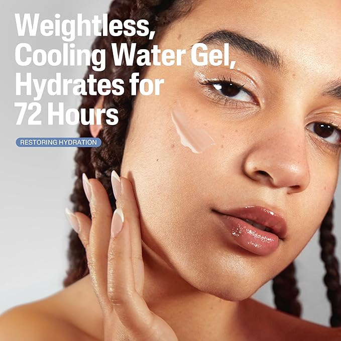 Cetaphil Deep Hydration Skin Restoring Water Gel with Hyaluronic and Polyglutamic Acid, Face Moisturizer, 72 Hour Hydration, For Dry, Dehydrated Sensitive Skin, Fragrance Free, 1.7 oz (Pack of 2)