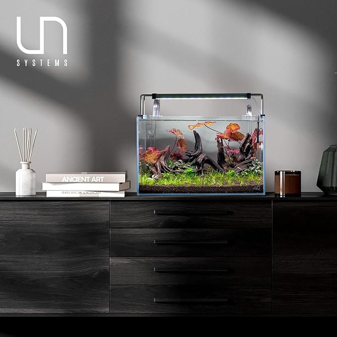 Ultum Nature Systems Ultra Clear Rimless Nano Aquarium - Low Iron Glass Fish Tank with 45° Mitered Edges, 5mm-12mm Thick, Leveling Mat Included (5N, 5 Gallon)