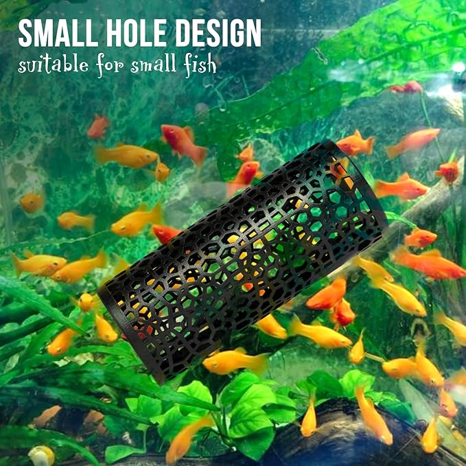 Abizoo Betta Fish Tank Accessories Decorations,Betta Tunnel Swim Tube Black Soft Edged Betta Hammock Bed, Shrimp Guppies Hideout Betta Shelter Toys, Aquarium Moss Ledge - Perfect for Betta Tanks