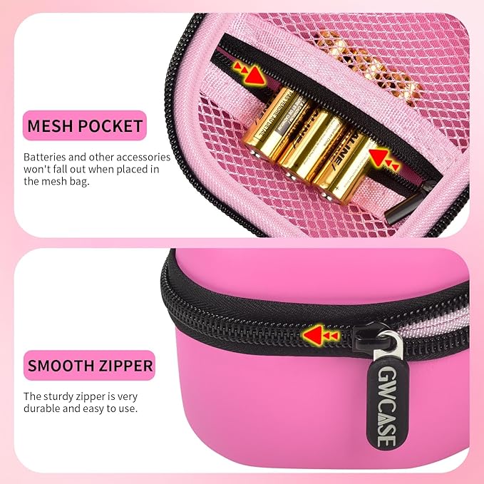 GWCASE Case Compatible with Bitzee Dinosaur Skull– Pink with Black Zipper，Case Only