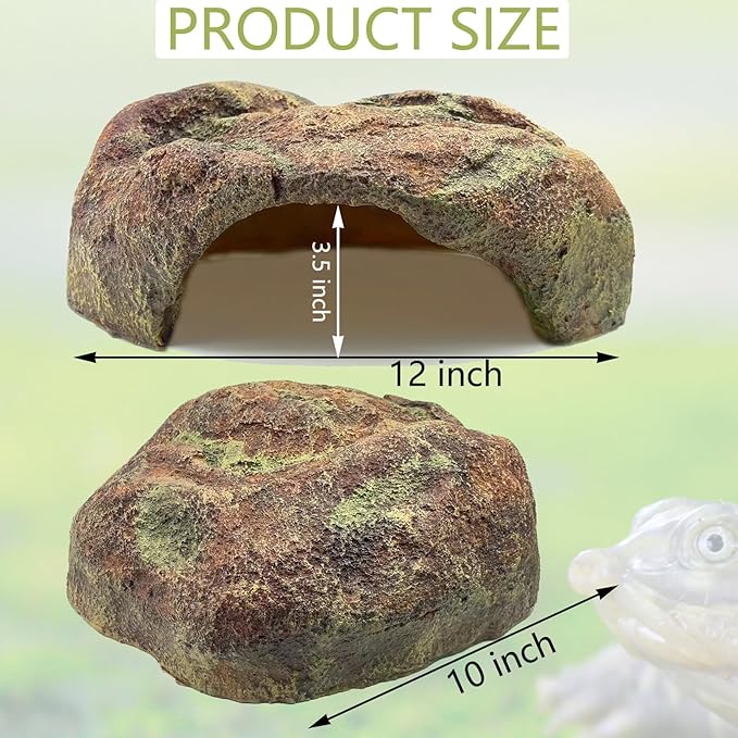 Extra Large Reptile Hide Resin Snake Hideout for Ball Pythons Amphibians Hides and Caves Simulation Rock Reptile Habitat Hidden for Habitat Lizard Leopard Gecko Bearded Dragon