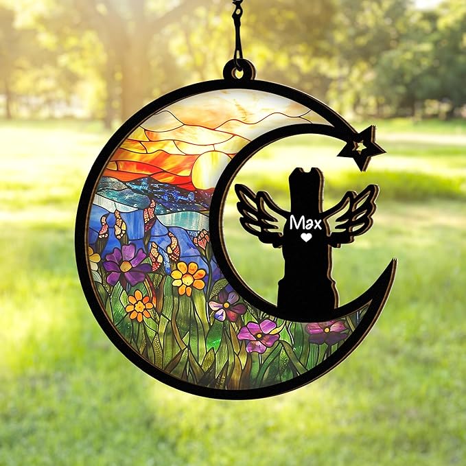 Chillever Cane Corso Memorial Suncatcher – Custom Dog Loss Ornament, Sympathy Gift for Dog Lovers
