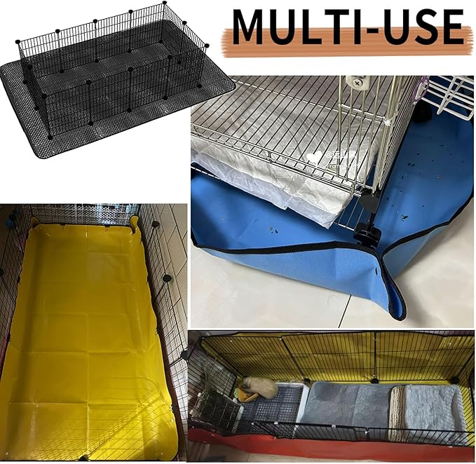 Oncpcare Waterproof Pet Playpen Mat 59"x39" (Black) – Washable and Reusable Cage Liner Tarp for Rabbit, Guinea Pig, Ferret, and Small Animal Habitat Protection