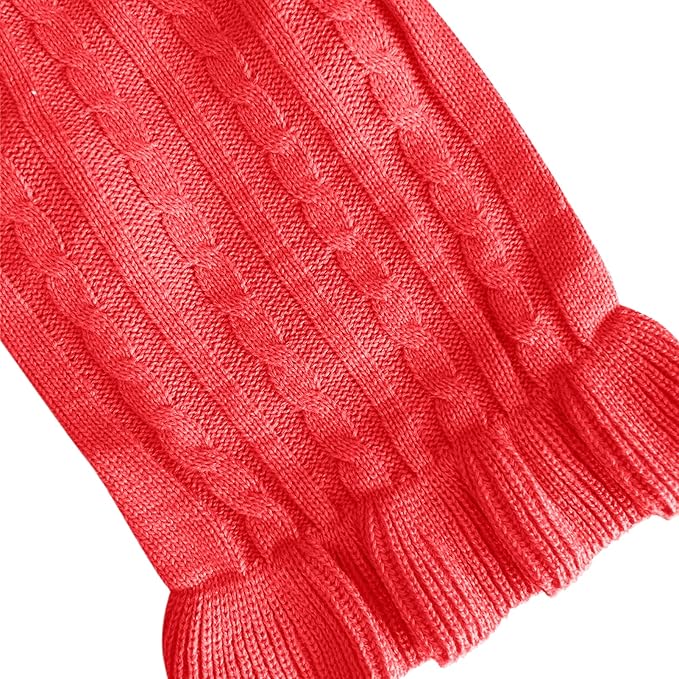 CHBORCHICEN Small Dog Sweaters Knitted Pet Cat Warm Dog Sweatshirt Winter Clothes Kitten Puppy Sweater (XS, Dress-Red)