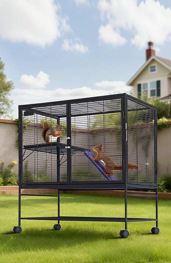 Garvee Metal Small Animal Cage,39 ''H Multi-Level Ferret Cage for Small Animals - Large Hamster Cage with Removable Ramp, Removable Tray for Chinchilla, Rabbit, Guinea Pigs, Hedgehog, Gerbil