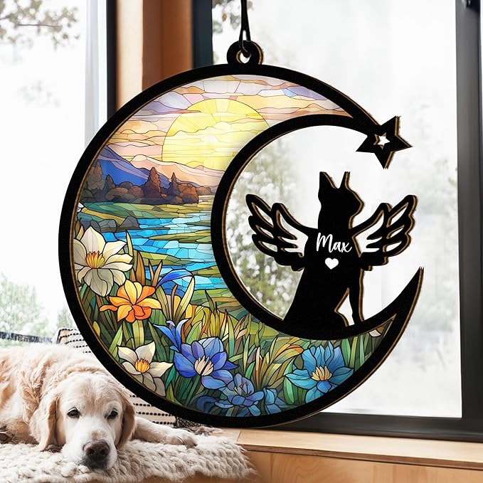 Chillever Pinscher Memorial Suncatcher – Custom Dog Breed Ornament, Pet Sympathy Gift
