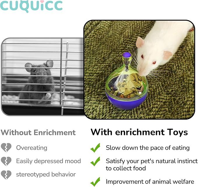Rat Puzzle Foraging Toy, Interactive Toys for Rat Guinea Pig Rabbit and Small Animal,Rat Enrichment and Sniffing Toy, Treat Dispensing Slow Toy for Rat cage Accessories 1pc