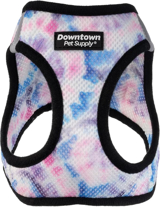 Downtown Pet Supply Step-in Dog Harness – No Pull, Adjustable Padded Mesh with Reflective Trim, Secure Buckle Strap – Comfortable & Breathable Small Dog Harness, X-Small, Tie Dye