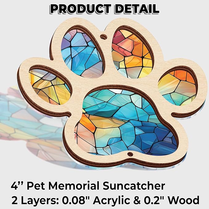 Pet Memorial Ornament for Christmas Tree Xmas Hanging Dog Cat Ornament Sympathy Gift Loss of Pet Passing Away Bereavement Keepsake for Pet Lover Ideas Gift in Loving Memory of Pet PS24-N4