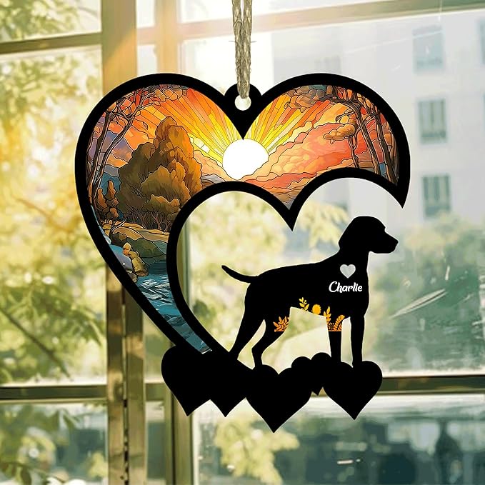 Lovely POD German Short Hair Pointer Suncatcher Ornaments, Personalized German Short Hair Pointer Memorial with Name, Dogs Loss Ornaments, Dog Remembrance Gift, Dog Memory, Loss of Dogs Sympathy Gifts
