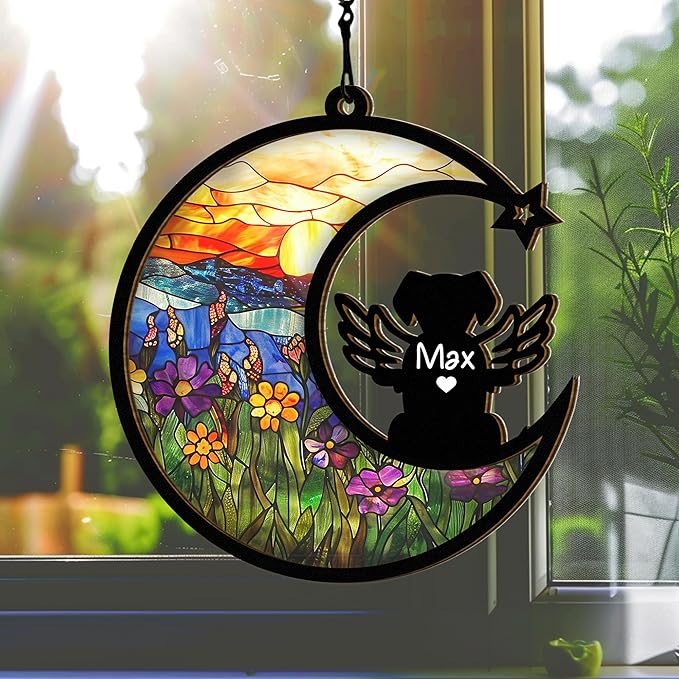 Chillever Beagle Memorial Suncatcher – Personalized Pet Loss Keepsake, Custom Dog Breed Ornament