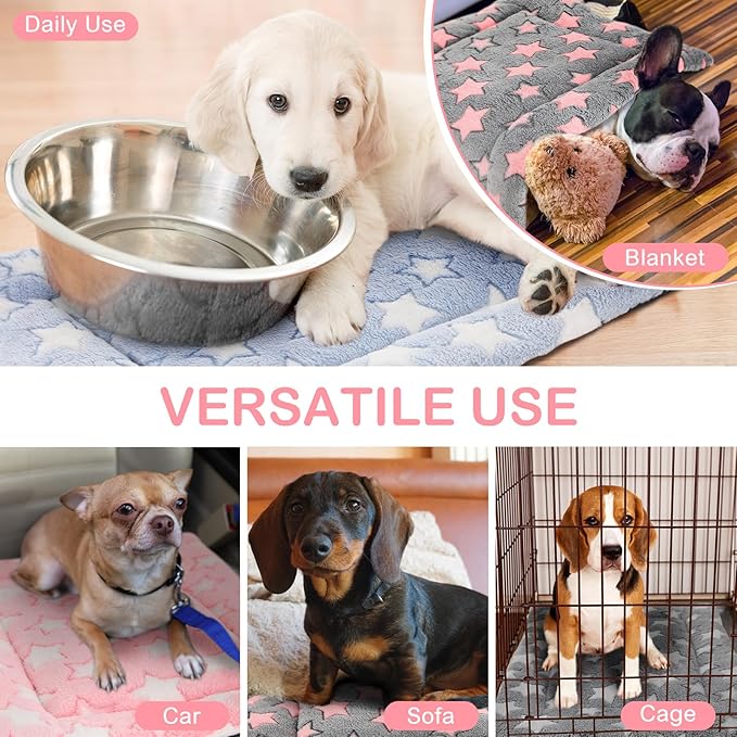 VitalCozy 4 Pcs Winter Dog Crate Pads, Ultra Soft Warm Washable Dog Cat Bed Mat for Pet Crate Comfortable Replaceable Reversible Kennel Pad for Small, Medium, Large Dogs(20 x 30 x 1.6 Inch,Colorful)