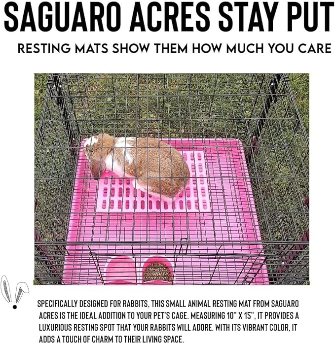 Saguaro Acres Rabbit and Small Animal Cage Resting Mat for Wire Floored Cages 2 Pack (Blue & Pink)