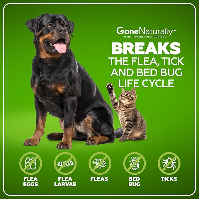 Flea and Tick Spray for Dogs & Home– Natural Flea and Tick Prevention for Dogs– Bed Bug Spray & Multi-Insect Killer– Scentless Plant-Based Formula Kills on Contact (32 oz)