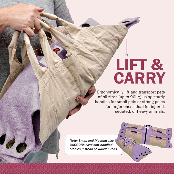 Cocoon® - Eco-Friendly Pet Burial & Cremation Ceremony Kit (Premium Wool) - Casket for Dogs and Cats (Choose Size & Color) (Small, Lavender)
