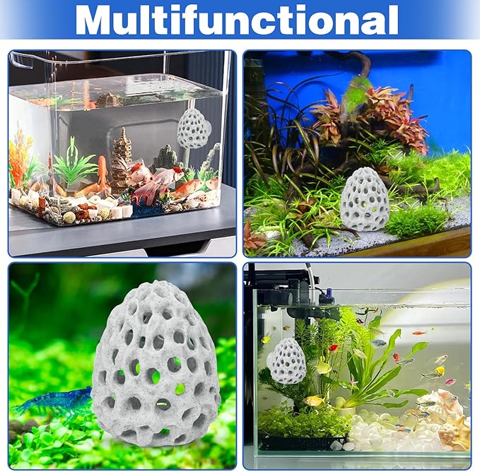Shrimp Dome Hide Betta Habitat Fish Tank Tunnel with Suction Cup Aquarium Fish Cave Hideout Ornament Accessories for Shrimp Guppy Hiding Resting White