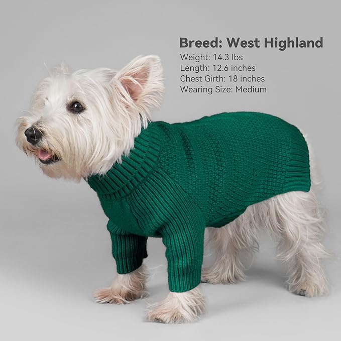 cyeollo 4XL Dog Christmas Sweater,Pullover Turtleneck for Large Giant Dogs Classic Knitwear Fall Winter Cold Weather Dog Clothes Warm Pet Apparel Large Big Dogs Sweaters Male&Female, Green XXXXL