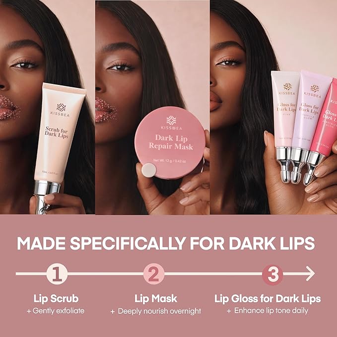 Lip Scrub for Dark, Uneven-Looking Lips, Gentle Sugar Lip Exfoliator for Dry Lips, Balm-Textured Lip Care, 2 Pack, 0.51 fl oz Each