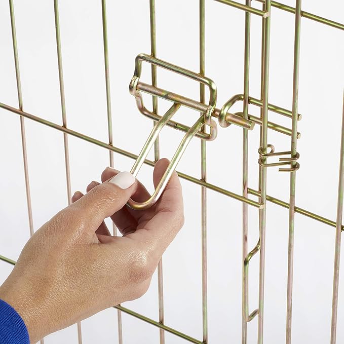 MidWest Homes for Pets Folding Metal Dog Exercise Pen, Indoor/Outdoor Playpen with Door, 16 Sq Feet of Play Space, 42-Inches Tall, Gold Zinc