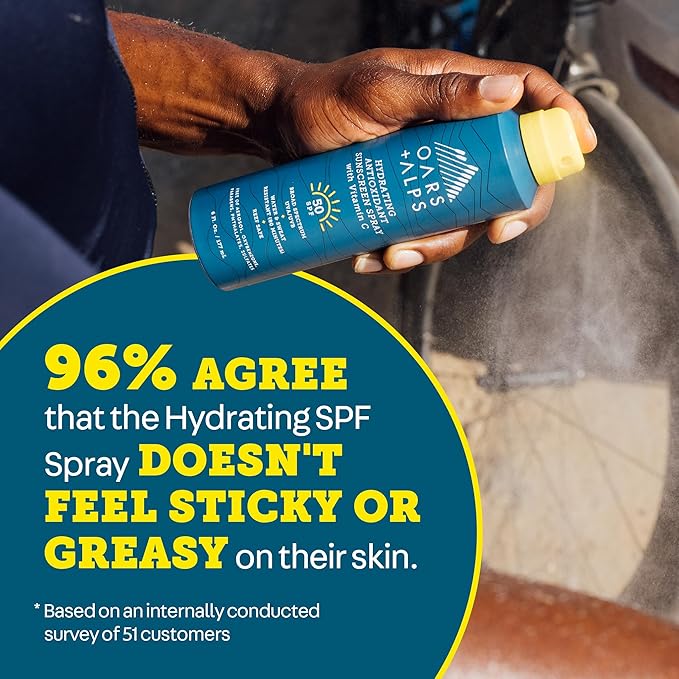 Oars + Alps SPF 50 Face & Body Broad Spectrum Sunscreen Spray | Fast-Absorbing, Lightweight, Non-Greasy, Hawaii Reef Act 104 Compliant, Water-Resistant, Octinoxate + Oxybenzone Free, 6 Oz, 2 Pack