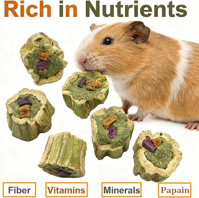 Rabbit Chew Toys Guinea Pig Treats Natural Papaya Wood Chew Sticks for Teeth Bunny Guinea Pig Hamster Chinchilla