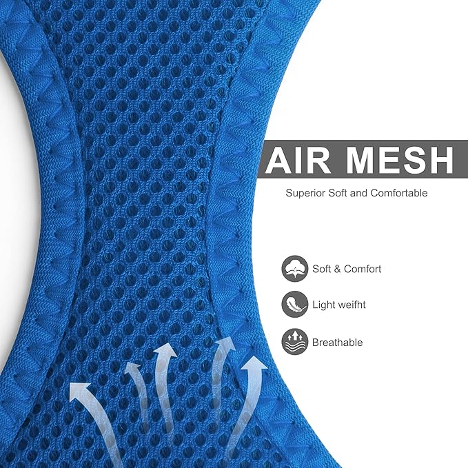 Fida Cat Harness and Leash Set for Walking Kitten and Puppy, Escape Proof Kitten Harness with Breathable Lightweight Soft Mesh, Adjustable Reflective Step-in Design for Kitten and Puppy.(XXXS, Blue)