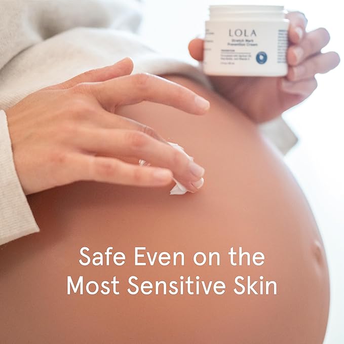 LOLA Stretch Mark Prevention Cream - Hydrating Cocoa Butter Body Oil After Shower - Firming Skin Elasticity for Maternity - Hypoallergenic Scar Cream for Surgical Scars - 4 Fl Oz, Pack of 1
