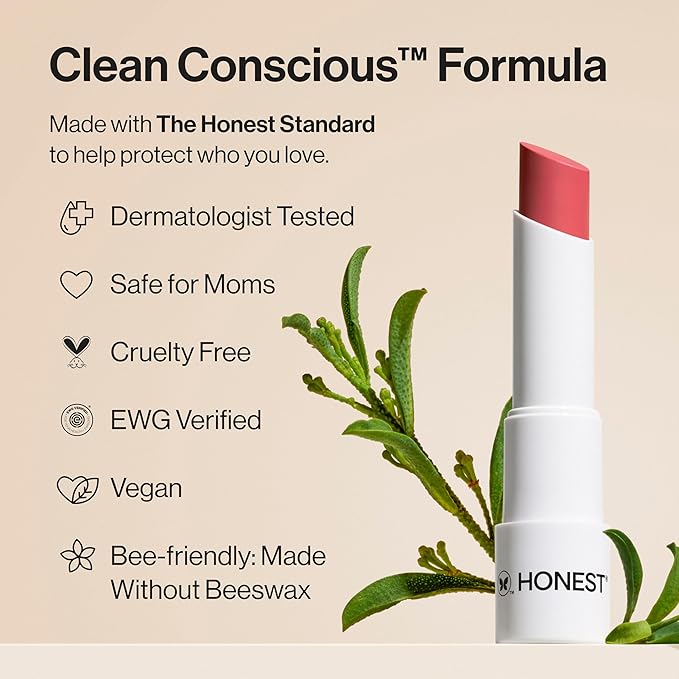 Honest Beauty Moisturizing Vegan Tinted Lip Balm | Antioxidant-rich Acai Extracts + Avocado Oil | Paraben Free + Cruelty Free | Fruit Punch