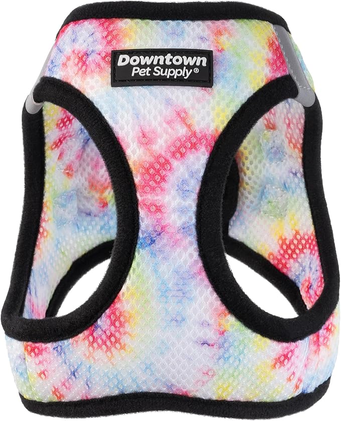 Downtown Pet Supply Step-in Dog Harness – No Pull, Adjustable Padded Mesh with Reflective Trim, Secure Buckle Strap – Comfortable & Breathable Small Dog Harness, X-Large, Tie Die