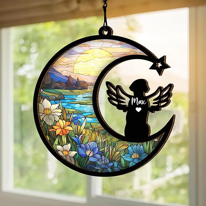 Chillever Vizsla Memorial Suncatcher – Personalized Pet Loss Keepsake, Dog Breed Remembrance Gift