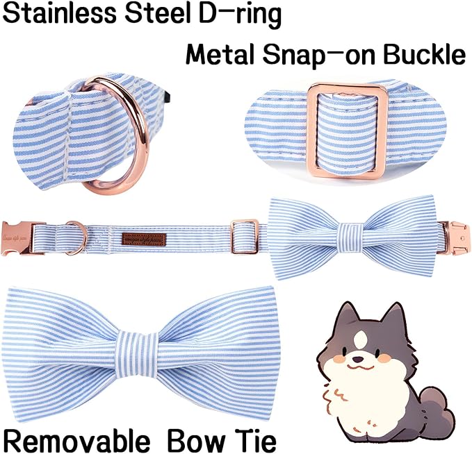 Unique Style Paws Pet Soft &Comfy Bowtie Dog Collar and Cat Collar Pet Gift for Dogs and Cats 6 Size and 7 Patterns