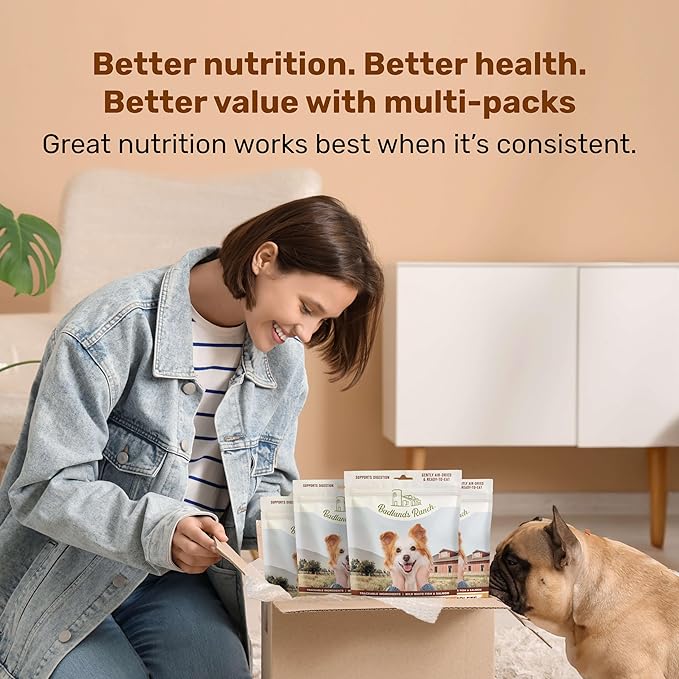 BADLANDS RANCH by Katherine Heigl- Superfood Complete, Air-Dried Adult Dog Food - High Protein, Zero Fillers, Superfood Nutrition (24 Ounce (Pack of 4), Fish & Turkey)