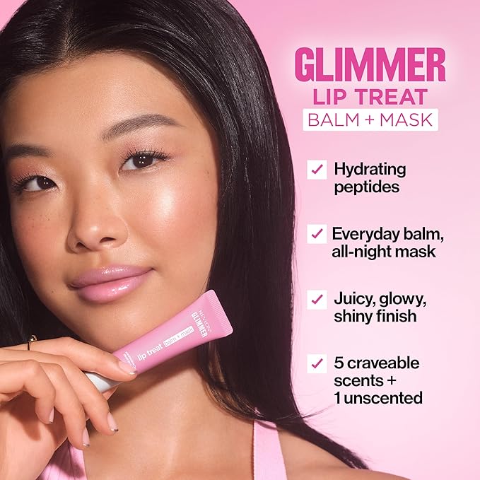 Revlon Glimmer Lip Treat Balm + Mask™, Overnight Peptide Lip Treatment, Hydrating, 005 Hibiscus Spritz, 0.4 fl oz