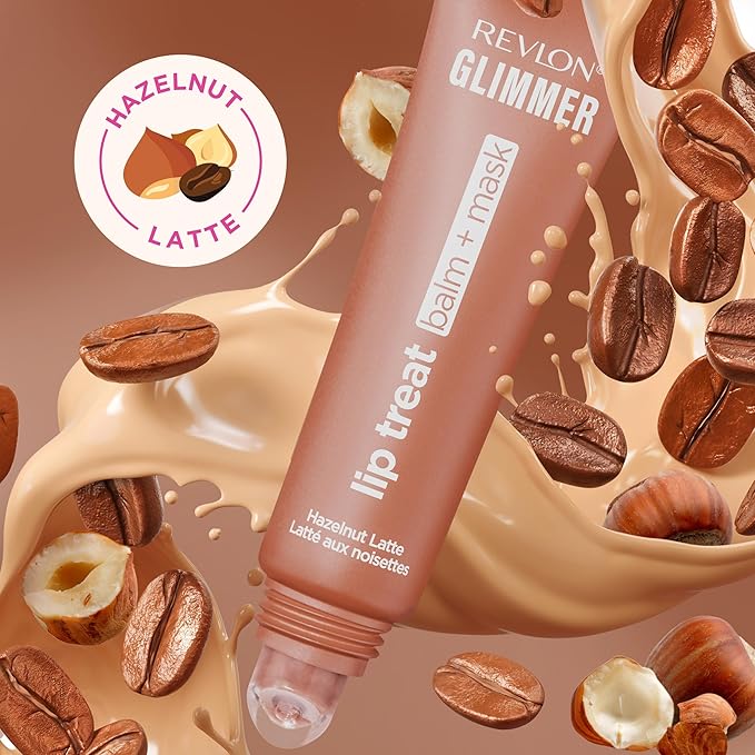 Revlon Glimmer Lip Treat Balm + Mask™, Overnight Peptide Lip Treatment, Hydrating, 006 Hazelnut Latte, 0.4 fl oz