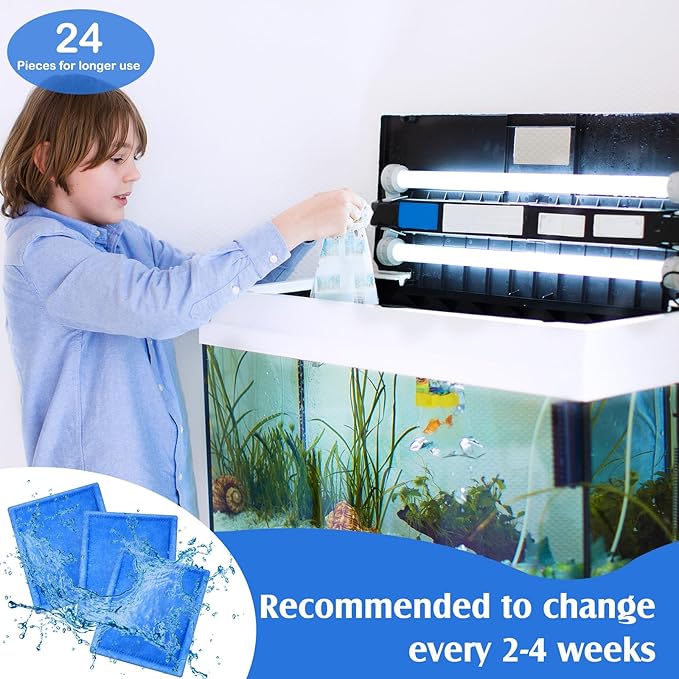 Preboun 24 Pcs Aquarium Filter Cartridge Compatible with AquaTech EZ Change #3 Fish Tank Filter Cartridge Compatible with AquaTech 30-60/20-40 Gallon Fish Tank Power Replacement