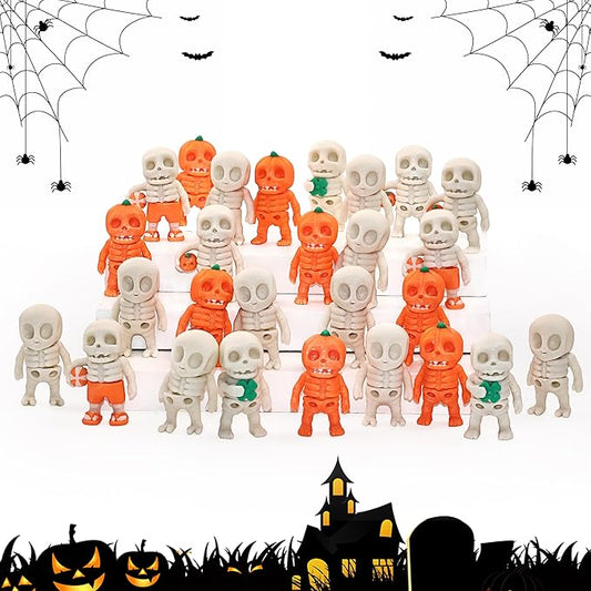 27 PCS Halloween 3D Printed Skeleton Man Animal Fidget Toy, Spooky Party Favors, Classroom Prizes, Sensory Toys for Kids, Halloween Decorations