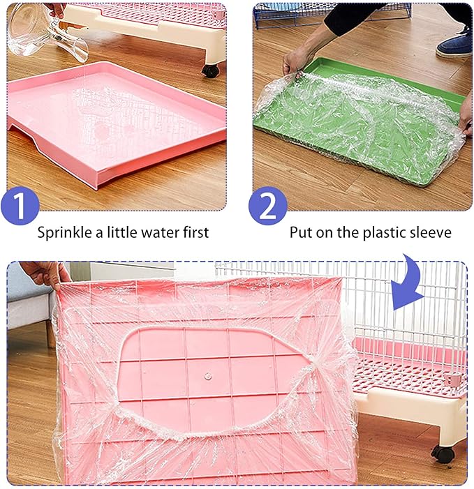 50 pcs Disposable Cage Liners, Clear Plastic Rabbit Cage Liner Bag, Universal Toilet Film for Bunny, Hamster, Totoro, Hedgehog, Guinea Pig and Small Animals.