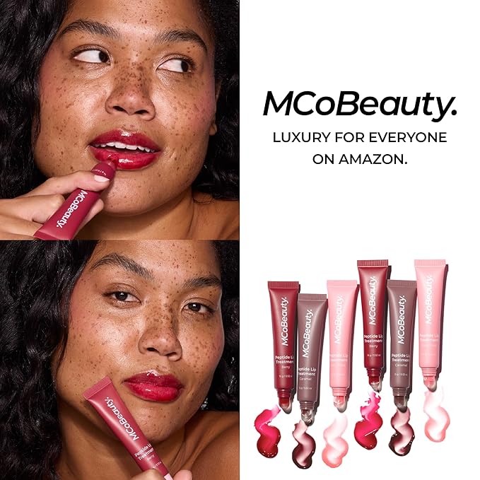MCoBeauty - Peptide Lip Treatment - Fairy Floss - Sheer Pink Shade - High Gloss Peptide Lip Balm & Plumper with Shea Butter - Hydrating Conditioning Lip Glaze for Soft Smooth Lips - Cruelty Free