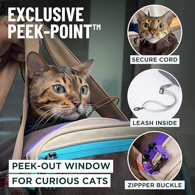 OutdoorBengal Zeppelin™ Airline-Approved Large Cat Carrier Soft – TSA-Approved Pet Carriers with Top Opening for Plane and Car Travel – Kittens or Small Dog Carrier (Creme)