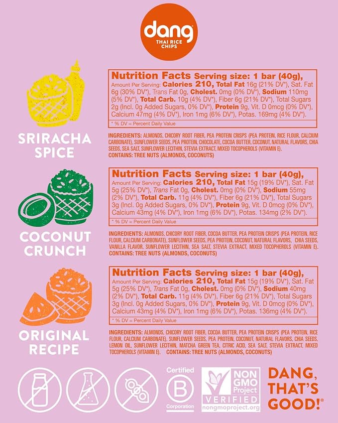 DANG Sticky Rice Chips | 3 Flavor Variety |Vegan, Gluten Free, Non Gmo Rice Crisps, Healthy Snacks Made With Whole Foods | 3.5 Oz Bags