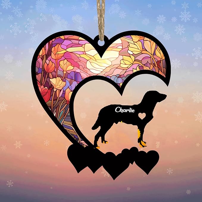 Lovely POD Chesapeake Bay Retriever Suncatcher Ornaments, Personalized Chesapeake Bay Retriever Memorial with Name, Dogs Loss Ornaments, Dog Remembrance Gift, Dog Ornament, Loss of Dogs Sympathy Gifts