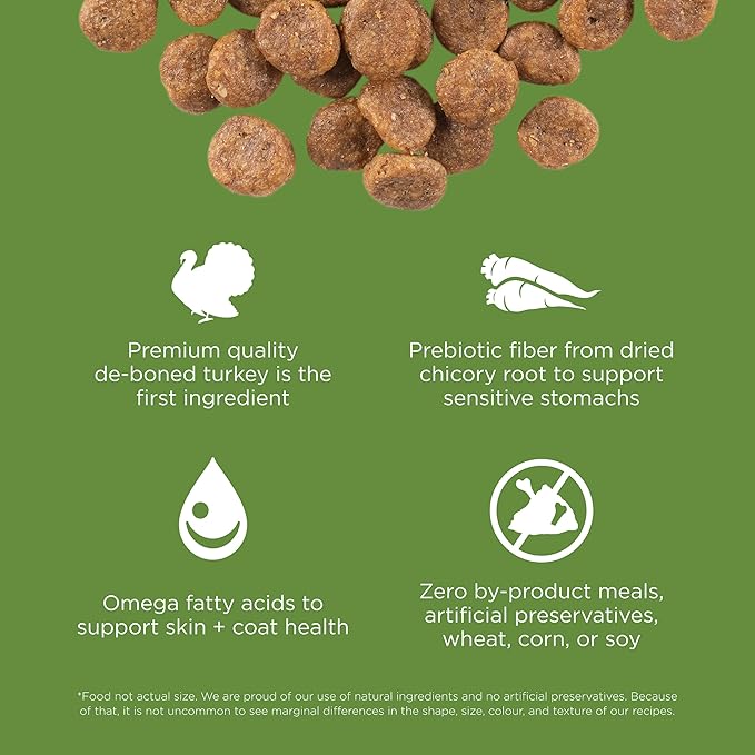 Go! Solutions Sensitivities Limited Ingredient Turkey Grain-Free Dry Dog Food, Chicken-Free Kibble Made by Experts for Sensitive Stomachs & Food Allergies, for Puppies, Adults, & Seniors, 3.5 lb Bag