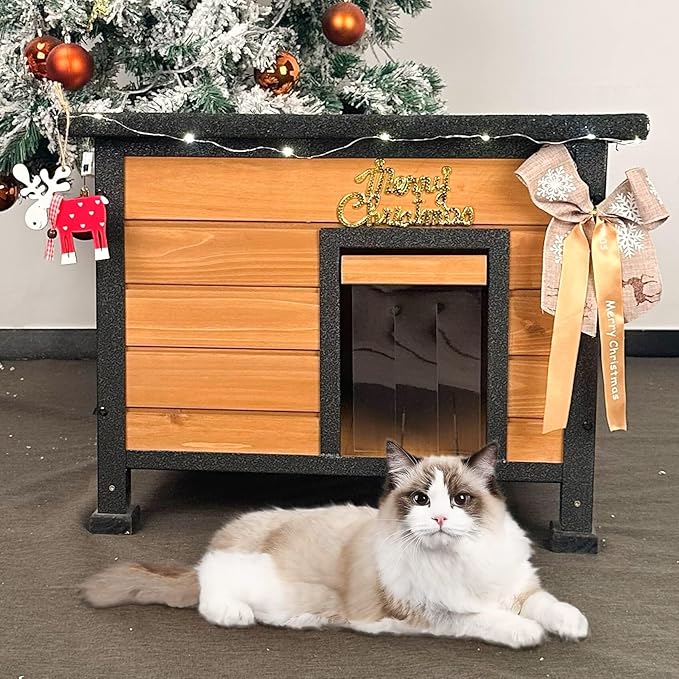 Outdoor Cat House Feral Cat Enclosure Cat Shelter Weatherproof for Winter with Escape Door for Cats/Rabbits//Chicken/Duck/Small Animals