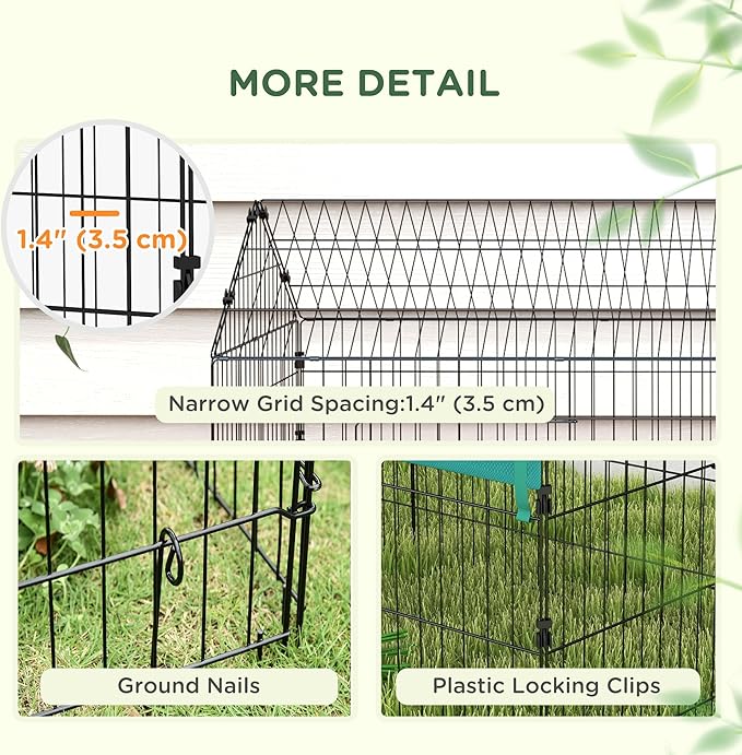 PawHut Metal Chicken Coop, 87" x 34" x 41" Chicken Run Pen for Yard with Cover, Portable Catio Poultry Cage Indoor Outdoor Backyard, Cat Cage for Rabbit, Duck, Hen, Small Animal, Chinchillas, Green