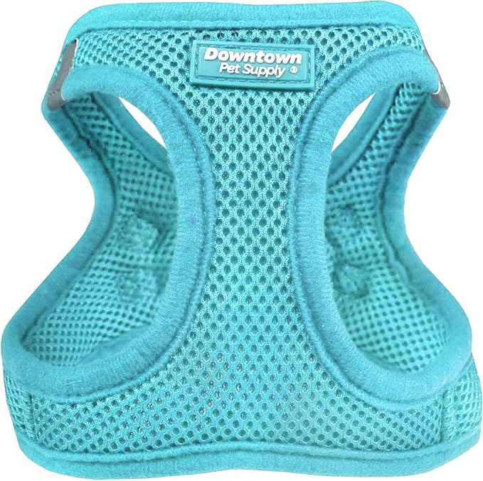 Downtown Pet Supply Step-in Dog Harness – No Pull, Adjustable Padded Mesh with Reflective Trim, Secure Buckle Strap – Comfortable & Breathable Small Dog Harness, Large, Light Blue