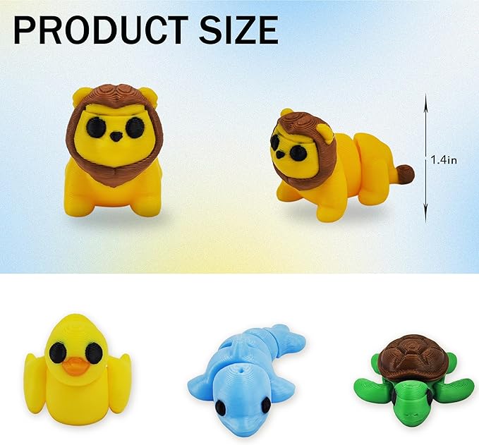 37PCS Animals Figures, Mini 3D Printed Animals Fidget Toys for Halloween, Fun Party Favors for Kids, Unique Birthday Gift, Classroom Rewards, 3D Printed Desk Pets Articulated Toy