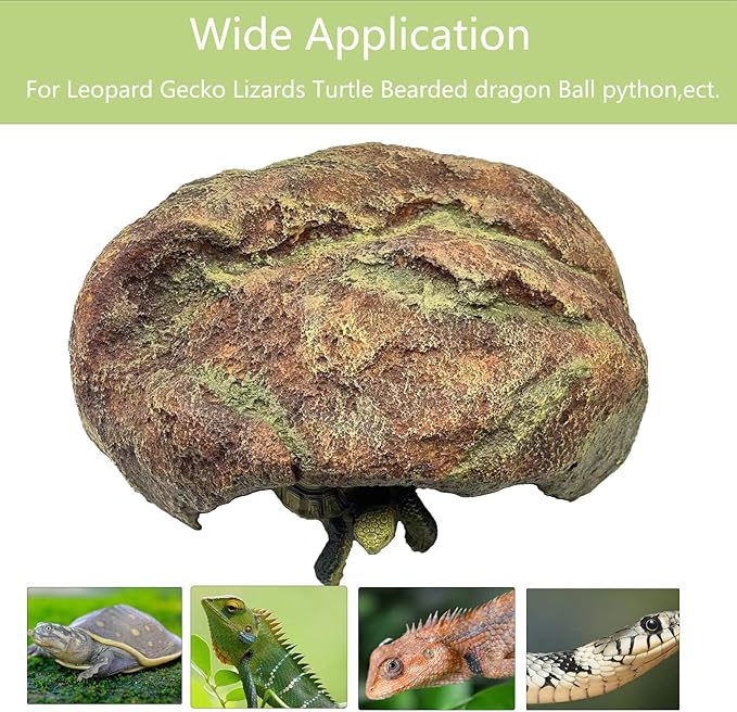 Extra Large Reptile Hide Resin Snake Hideout for Ball Pythons Amphibians Hides and Caves Simulation Rock Reptile Habitat Hidden for Habitat Lizard Leopard Gecko Bearded Dragon