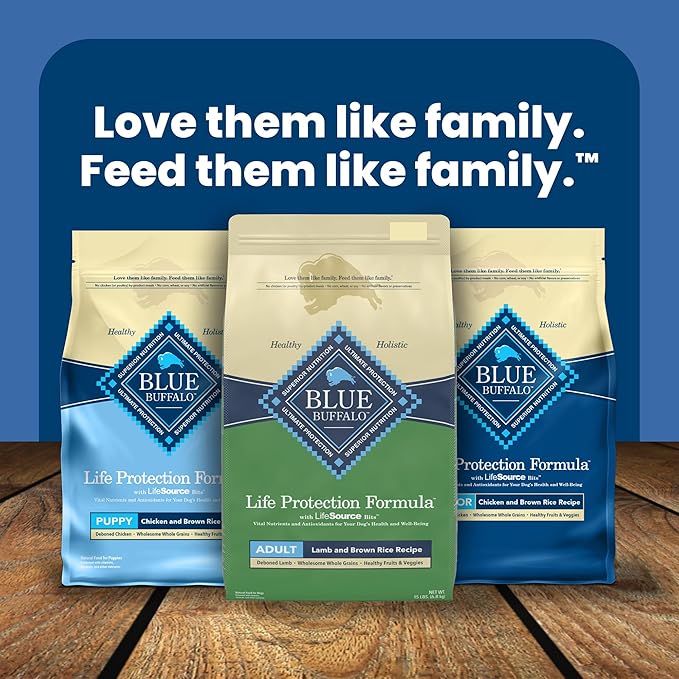Blue Buffalo Life Protection Formula Adult Dry Dog Food, Helps Build and Maintain Strong Muscles, Made with Natural Ingredients, Lamb & Brown Rice Recipe, 24-lb. Bag
