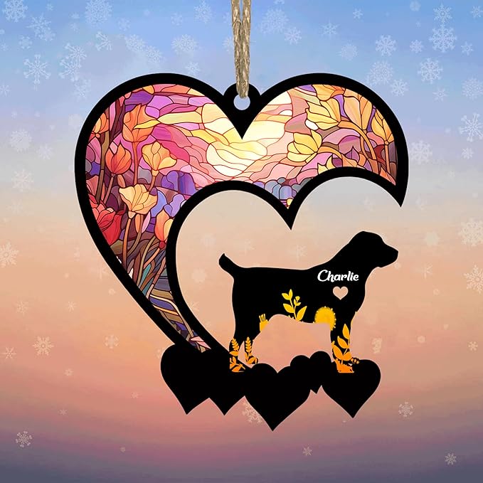 Lovely POD Central Asian Shepherd Suncatcher Ornaments, Personalized Central Asian Shepherd Memorial with Name, Dogs Loss Ornaments, Dog Remembrance Gift, Dog in Memory, Loss of Dogs Sympathy Gifts